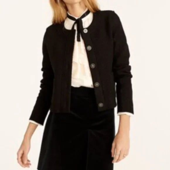 J. Crew Black Button-Front Cardigan - Picture 2 of 16